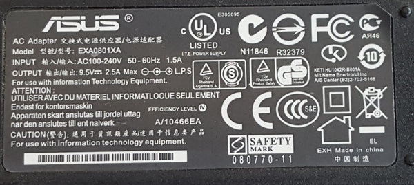 ASUS 2G Surf 9.5V 2.5A Genuine AC Charger