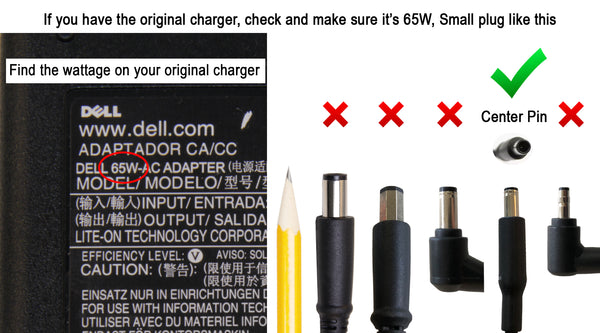 DELL Inspiron 5390 P114G 19.5V 3.34A Genuine AC Charger